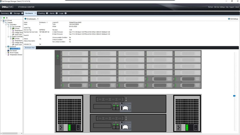 Dell Compellent SCv3020 Storage Array 2x iSCSI Controller 30-Bay 7x 900GB HDD