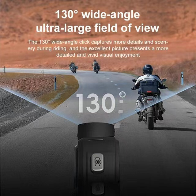 Helmet Intercom Bluetooth Headset Moto Comunication with 2K Camera Recorder