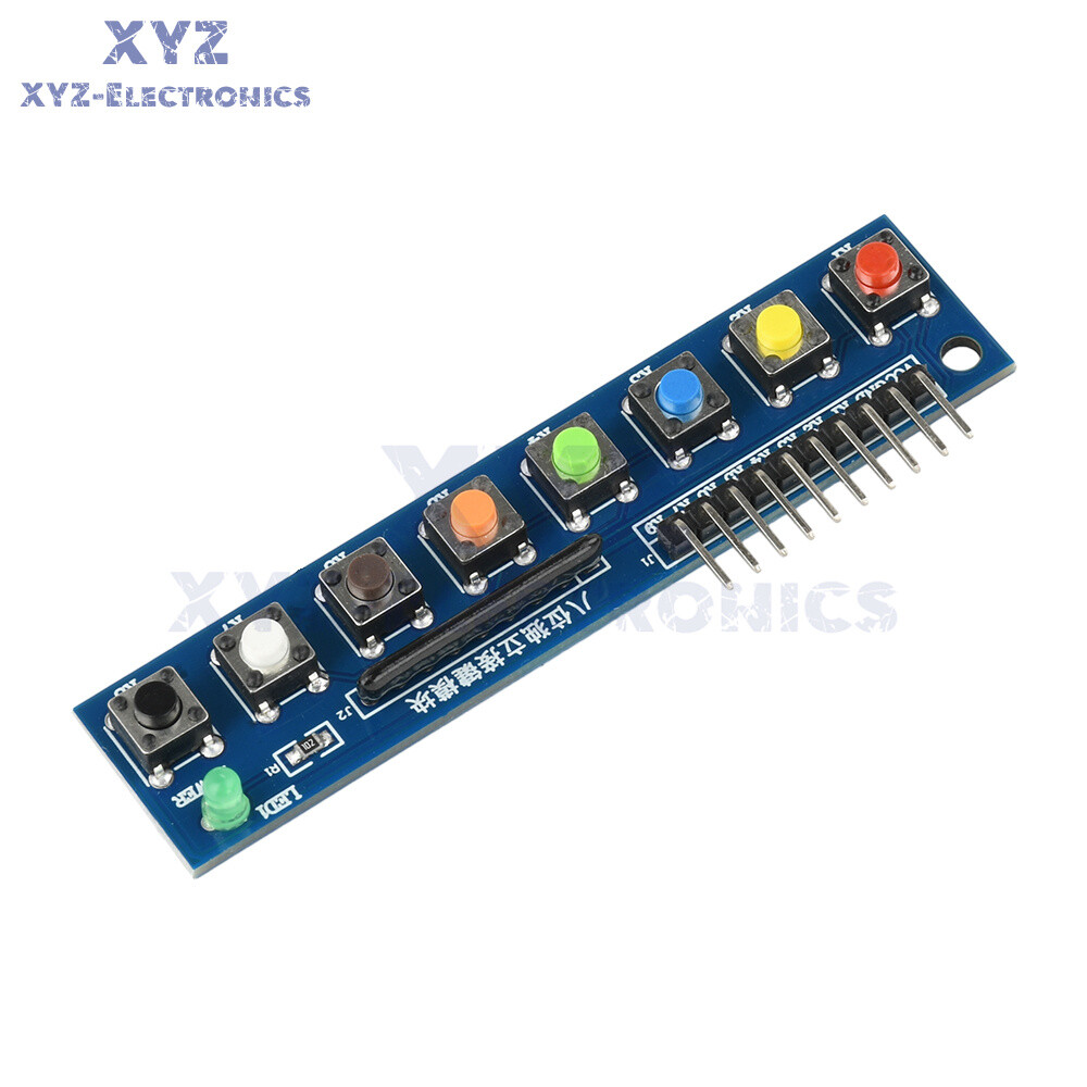 8 Independent Key Button Module With LED Indicator Keyboard Module For Arduino