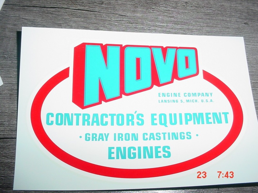 Novo Engine Reproduction decal Nameplate