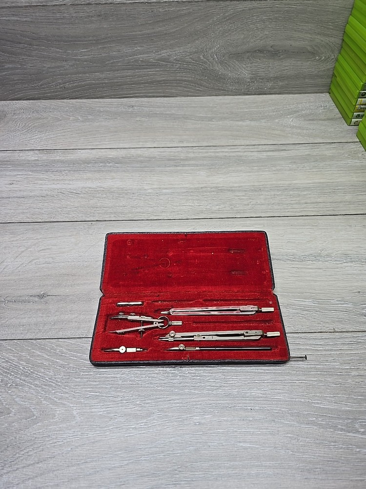 Vintage German Precision Drawing Compass Set – Technical Drafting Instruments