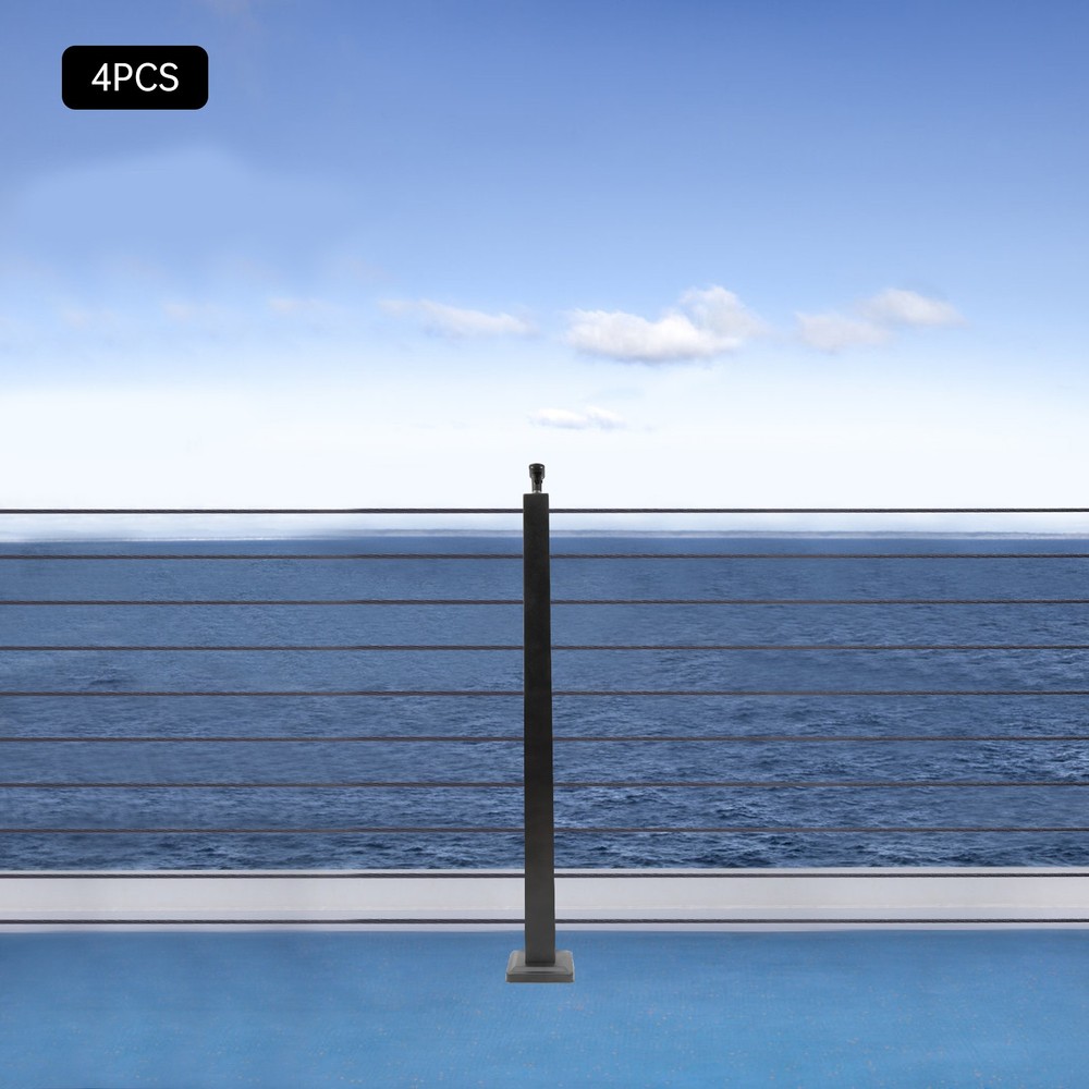 Cable Railing Post Railing Column 36"x2"x2" Level drilled Post Adjustable Top