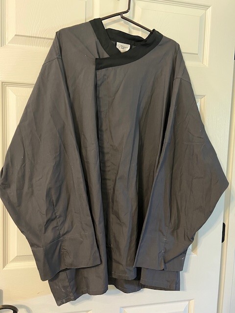 Uniform Shirt by Happy Chef Gray Black Long Sleeve Men's Size 3XL Zipper Closure