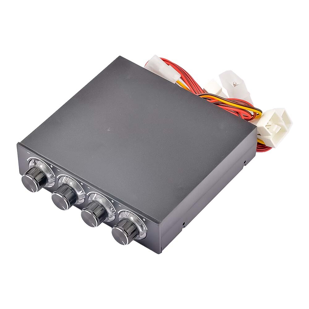 3.5" PC HDD CPU 4 Channel Fan Speed Controller Control Led Cooling Front Panel