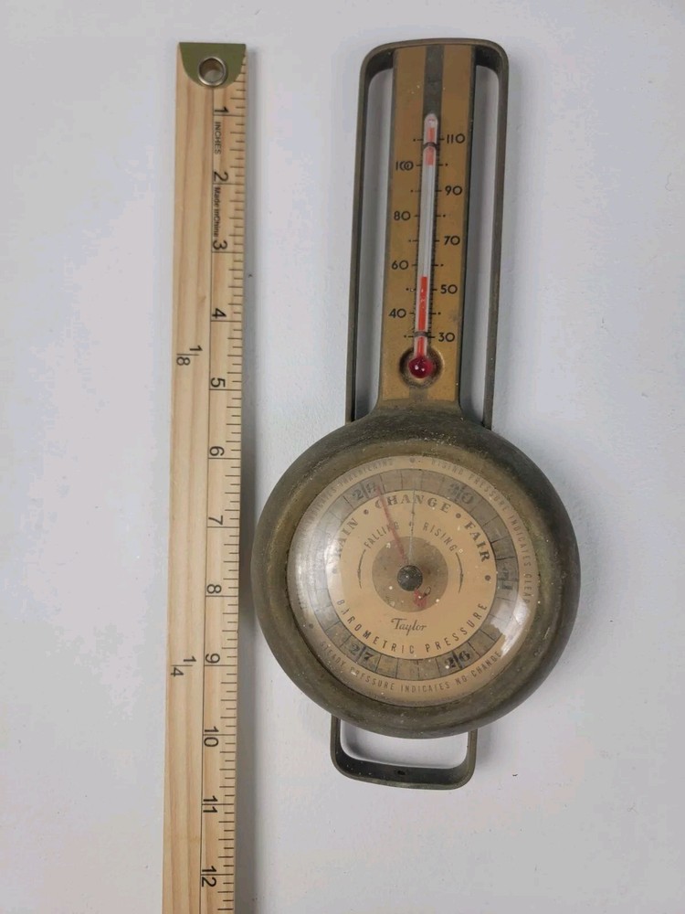 Vintage Taylor Barometer Brass - Adjustable Altitude Setting