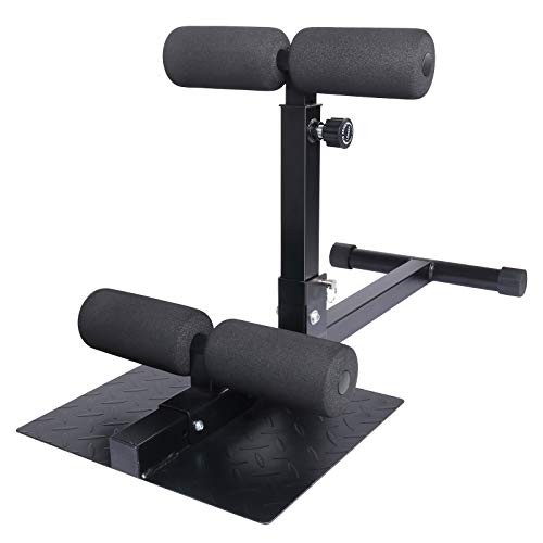 Sissy Squat Machine Adjustable Height, Protective Foam Thick Steel Black & Red