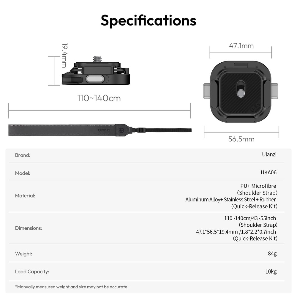 ULANZI UKA06 Camera Shoulder Strap Quick Release Kit, Camera Shoulder Strap C...