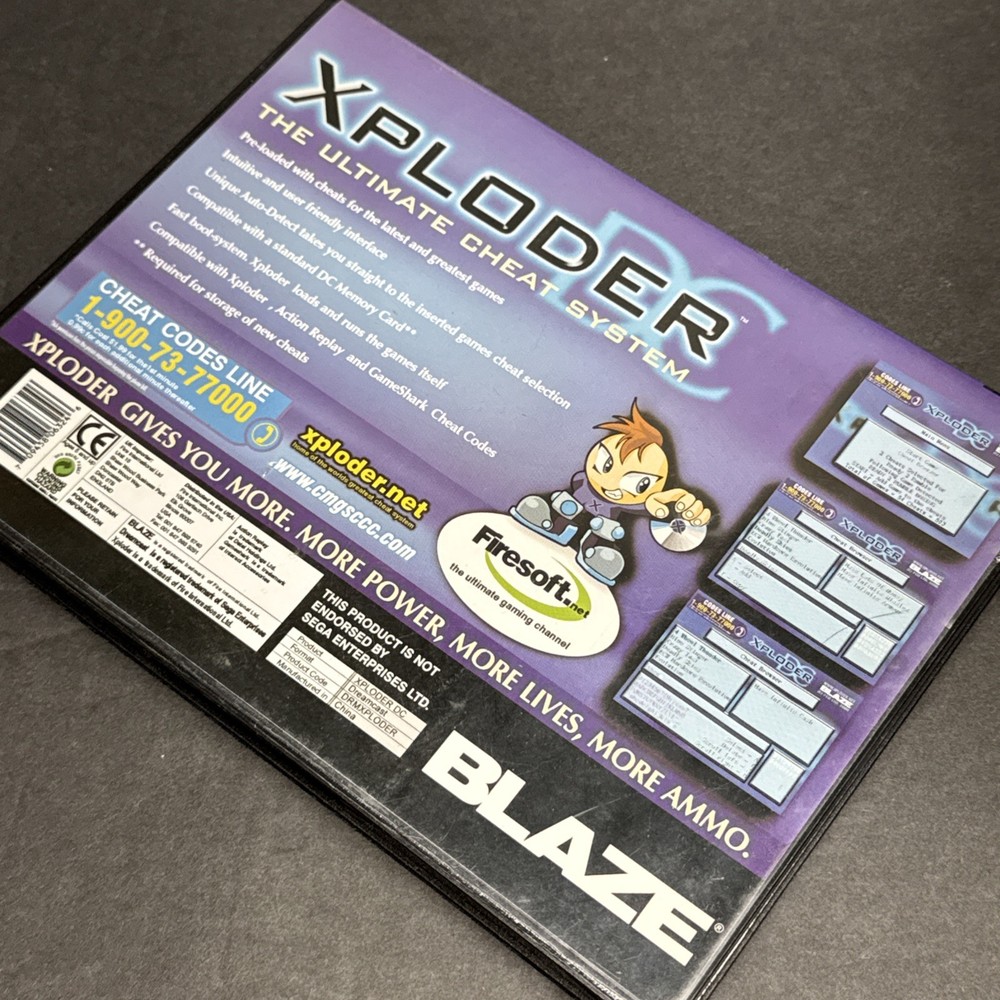 Sega Dreamcast Xploder The Ultimate Cheat System Blaze Game Disc