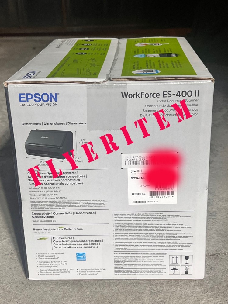 NEW in BOX Epson WorkForce ES-400 II Duplex Desktop Document Scanner