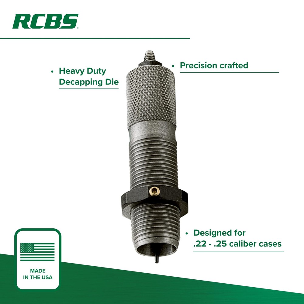 RCBS Decap Die .22-.25 Cal, Universal Decapping for Multi