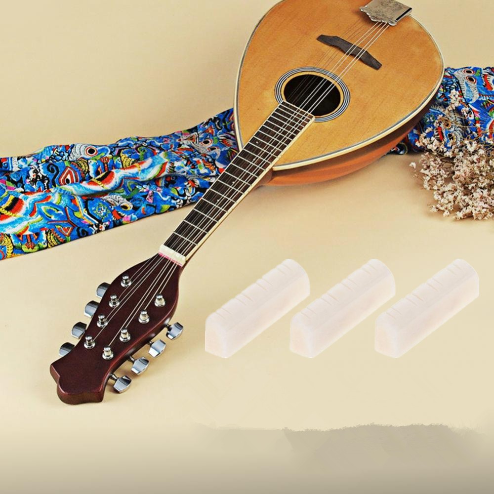 3Pcs Mandolin Bone Nuts Durable String For 8 String Instrument Repair EBTJ