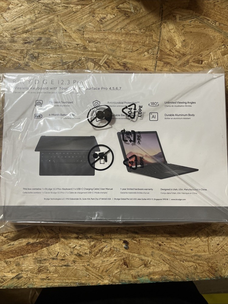 Brydge 12.3 Pro Bluetooth Keyboard Microsoft Surface Pro 4 5 6 7 BRY7012 SEALED