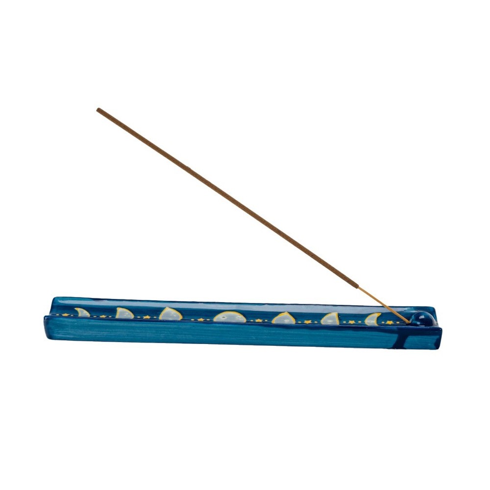 PT Pacific Giftware Blue Moon Phase Ceramic Incense Burner Holder
