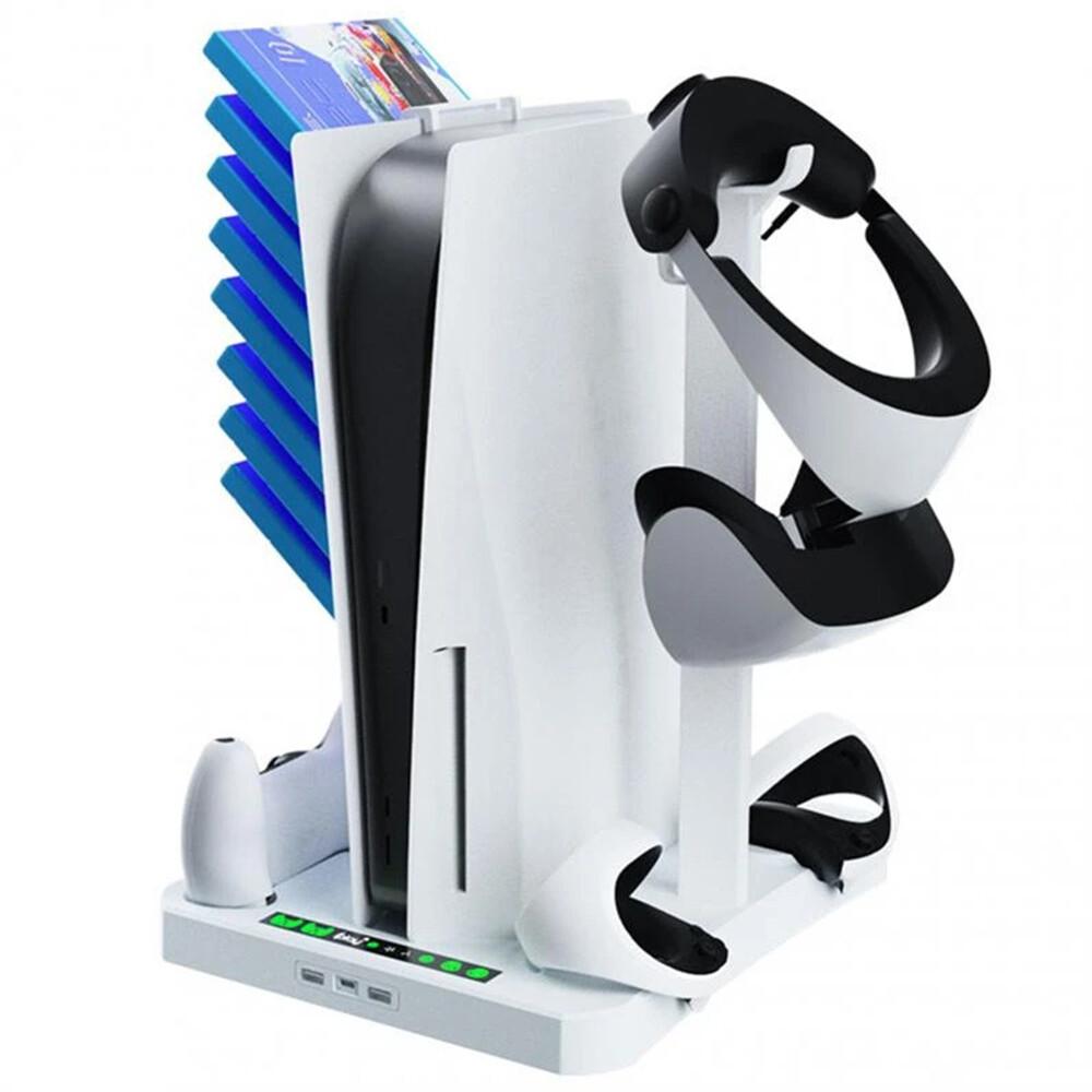 Multi-functional Charging Stand for PS5 PS VR2 ConsoleConsole Cooling Organizer