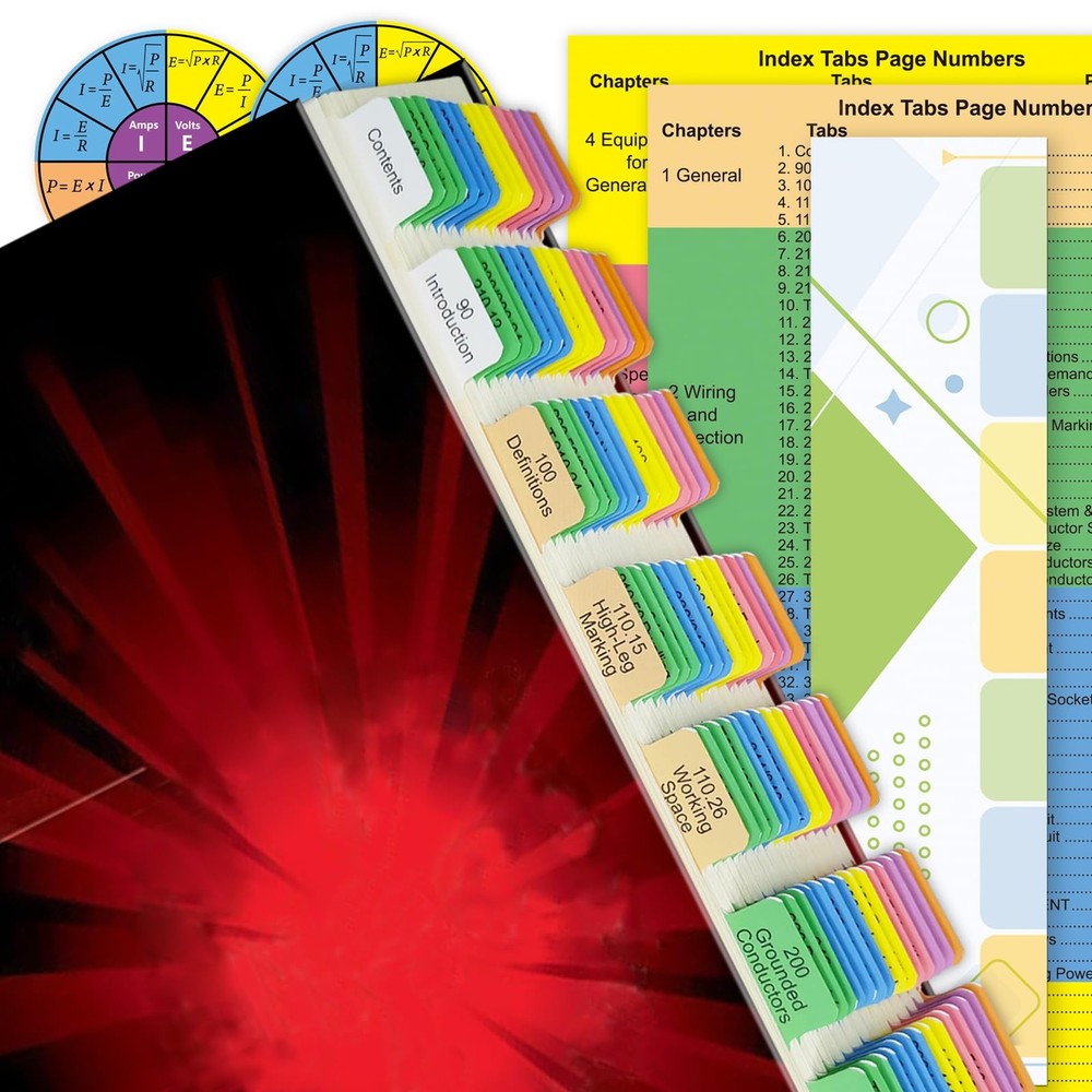 Weprota Electrical Code Tabs for NEC 2020, 140 PCS Laminated & Colorful
