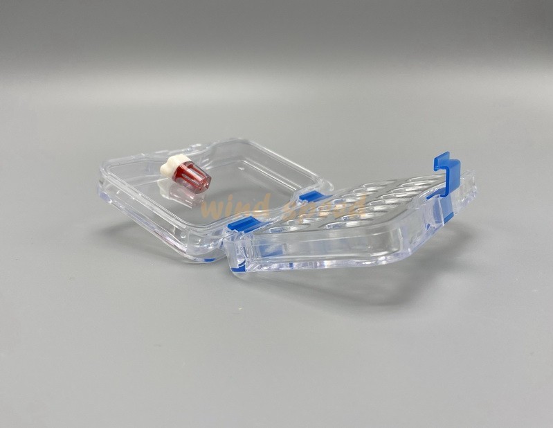 Denture False Inlay Teeth Membrane Case Box Fragile Hinged Display Boxes 16 slot