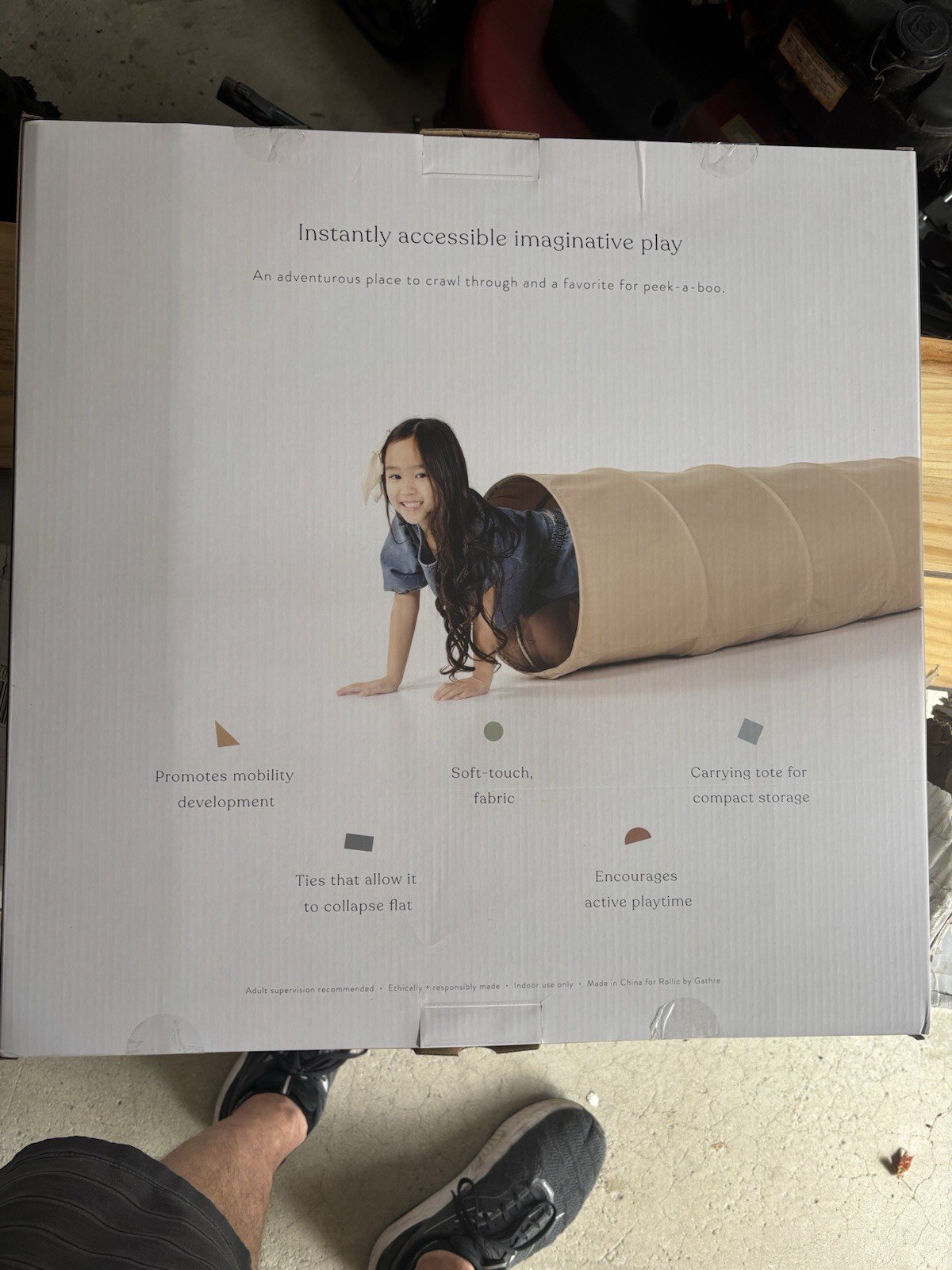 Rollic By Gathre Children's Play Tunnel - Sand; Ages 1+