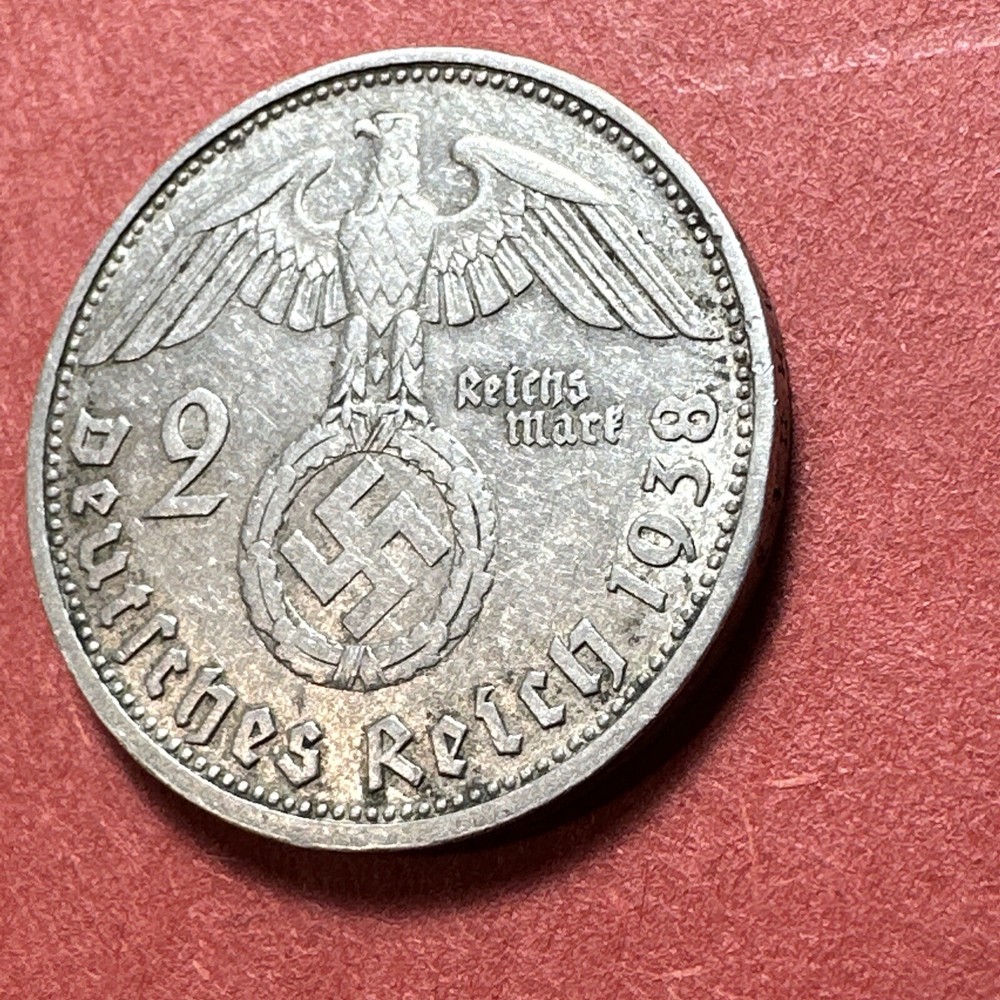 GERMANY 1938 D ( Munich Mint ) Silver . 625 Coin 2 MARK’s