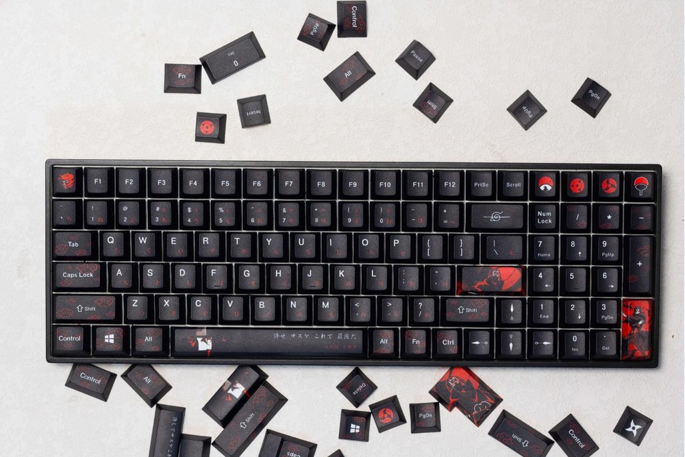 Uchiha Itachi Theme Dye-subs PBT Keycap Set
