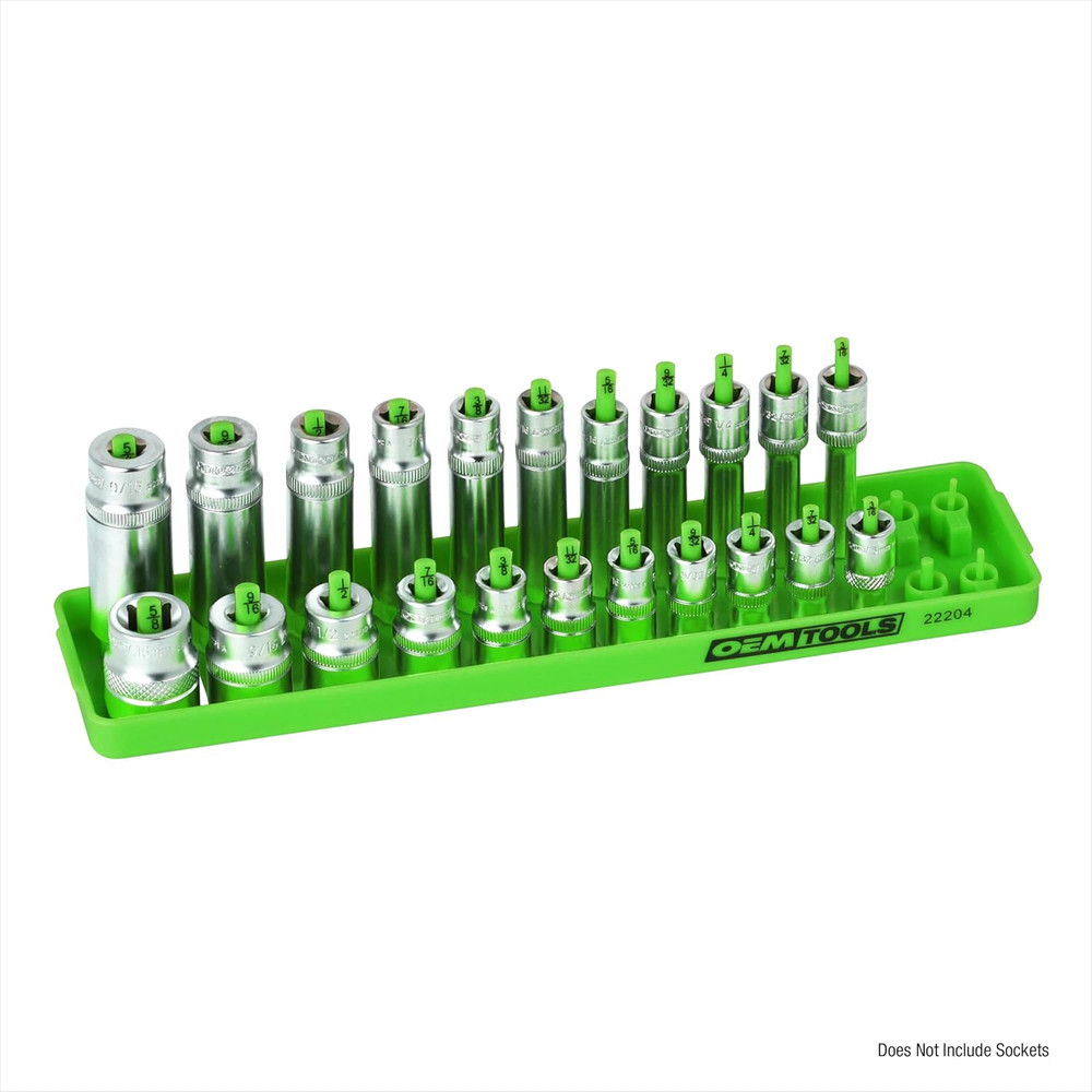 22204 Deep SAE Socket Organizer, Magnetic Socket Organizer with Secure Grip 1/4
