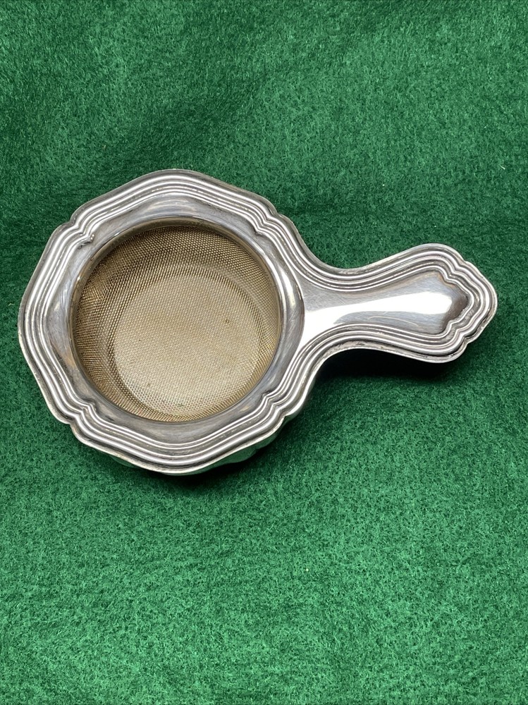 Unusual Vintage Silver Plate Strainer and Base