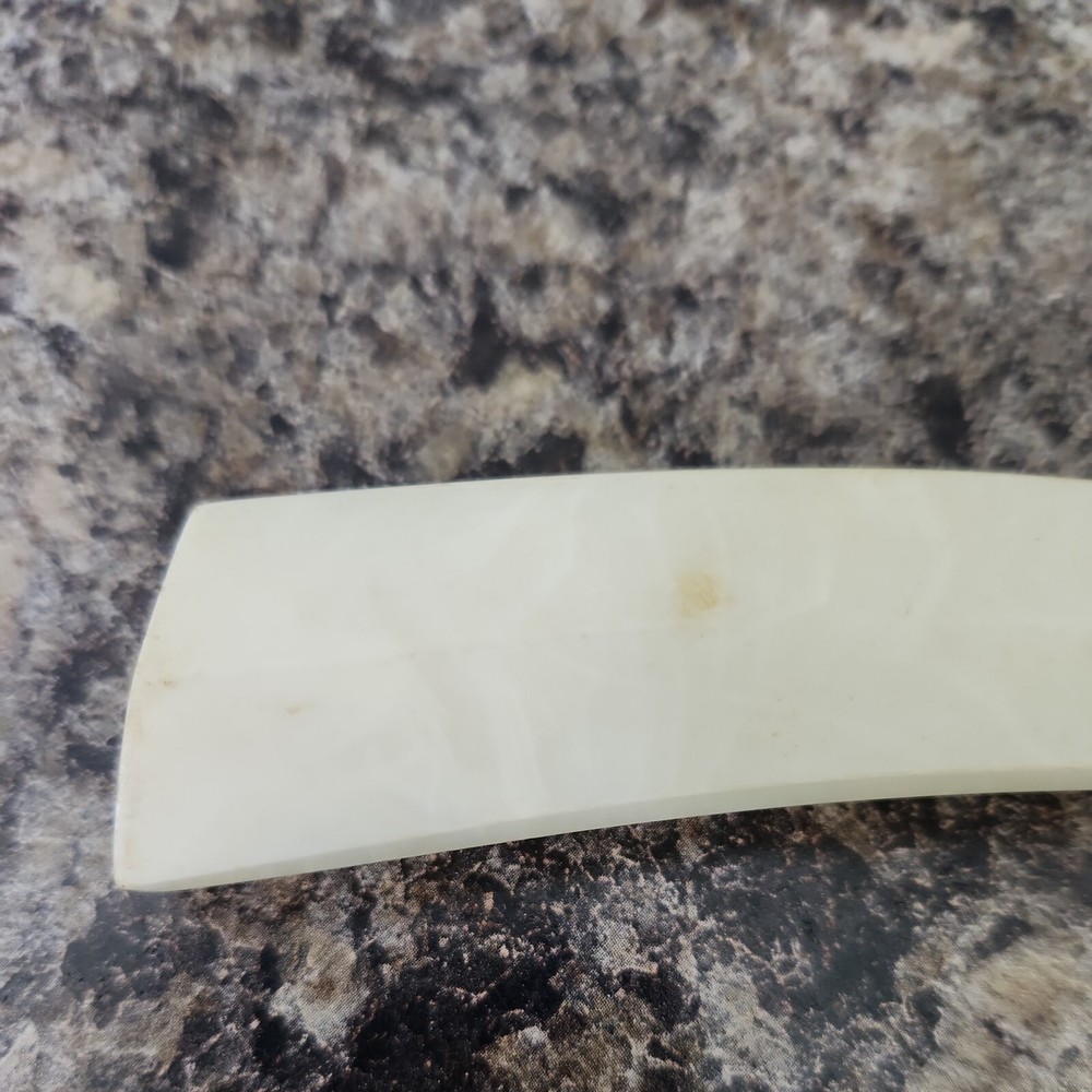 Vintage White Plastic Handle Steel Knife Sharpener