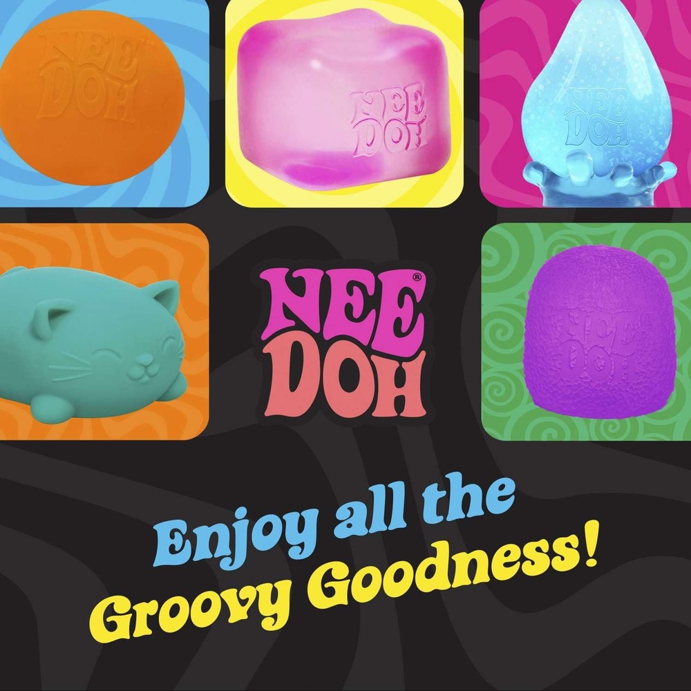 Schylling NeeDoh Nice Cube Glow - Sensory Toy, Super Solid Squish, Glows!