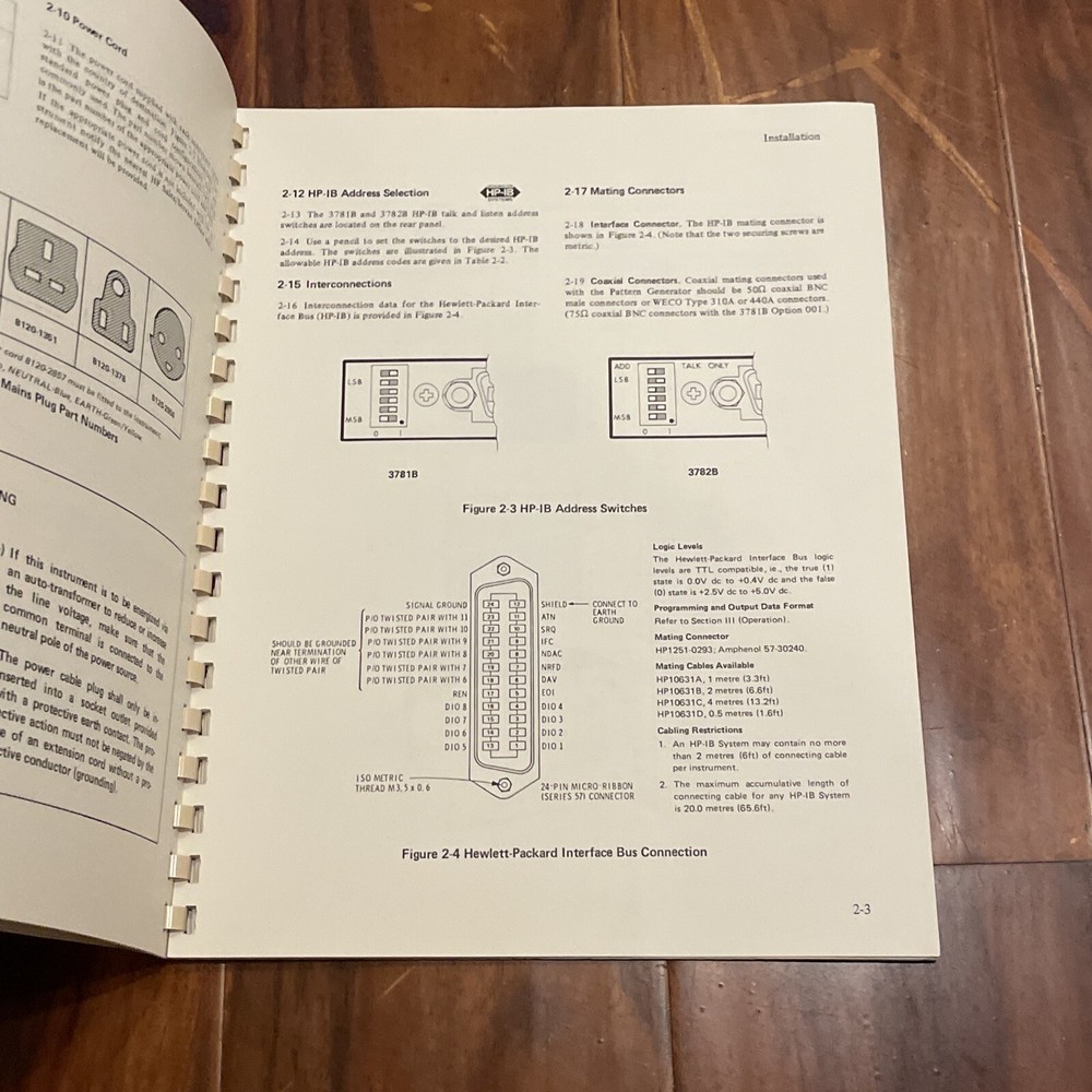 HP 3781B Pattern Generator & 3782B Error Detector Operating Manual 03781-90001