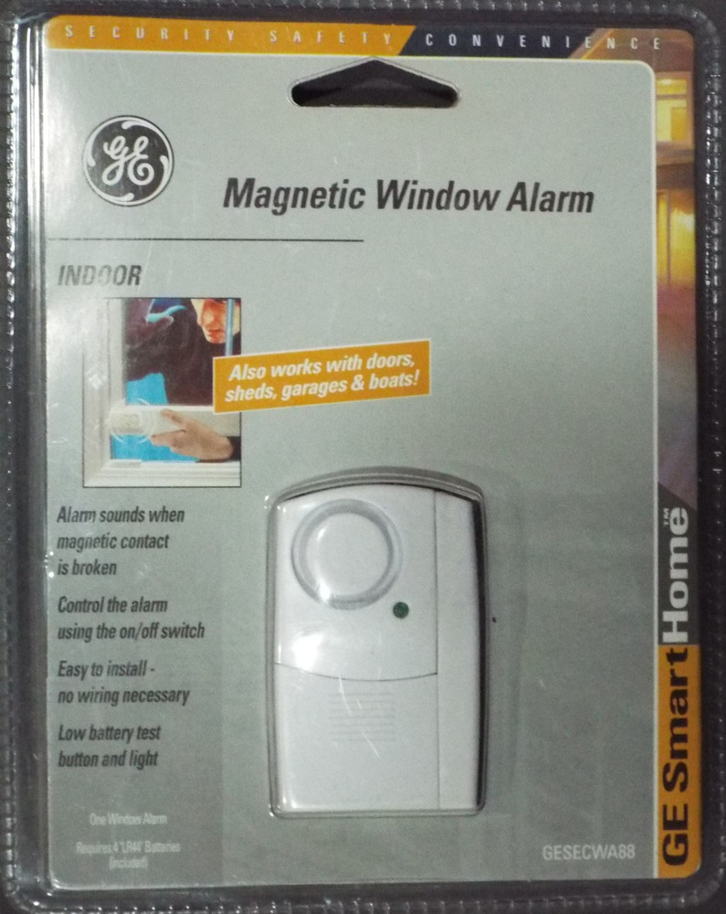 GE Magnetic Window Alarm – Easy Install – Indoor Security Sensor