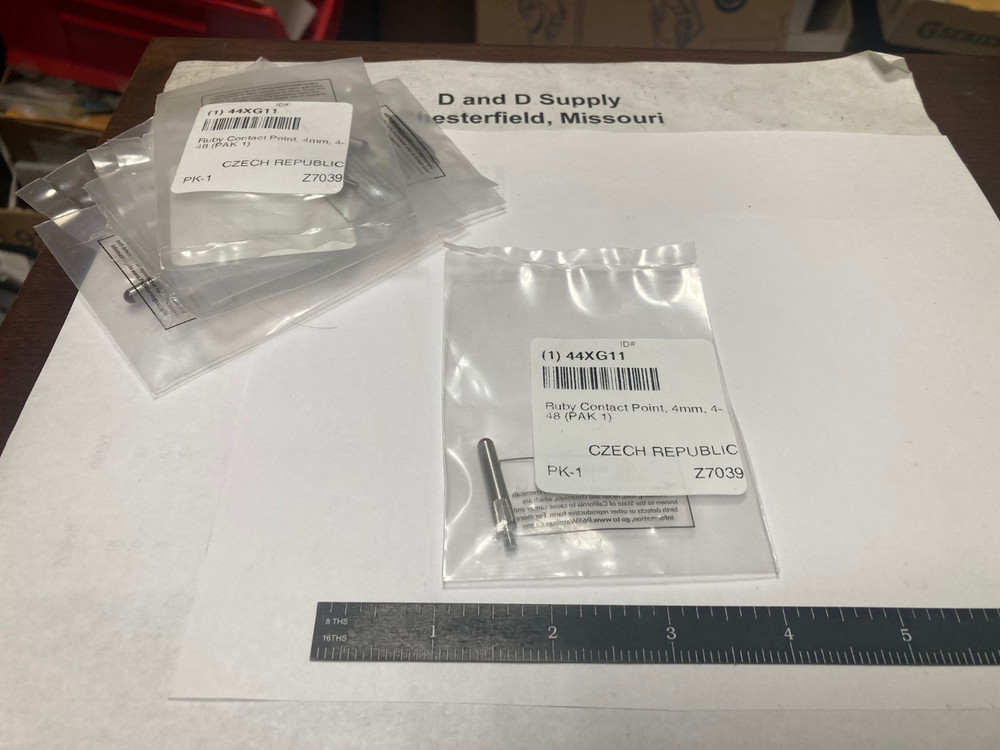 Ruby 4mm, Dial Indicator Contact Point, #4-48 Threads, Z7039