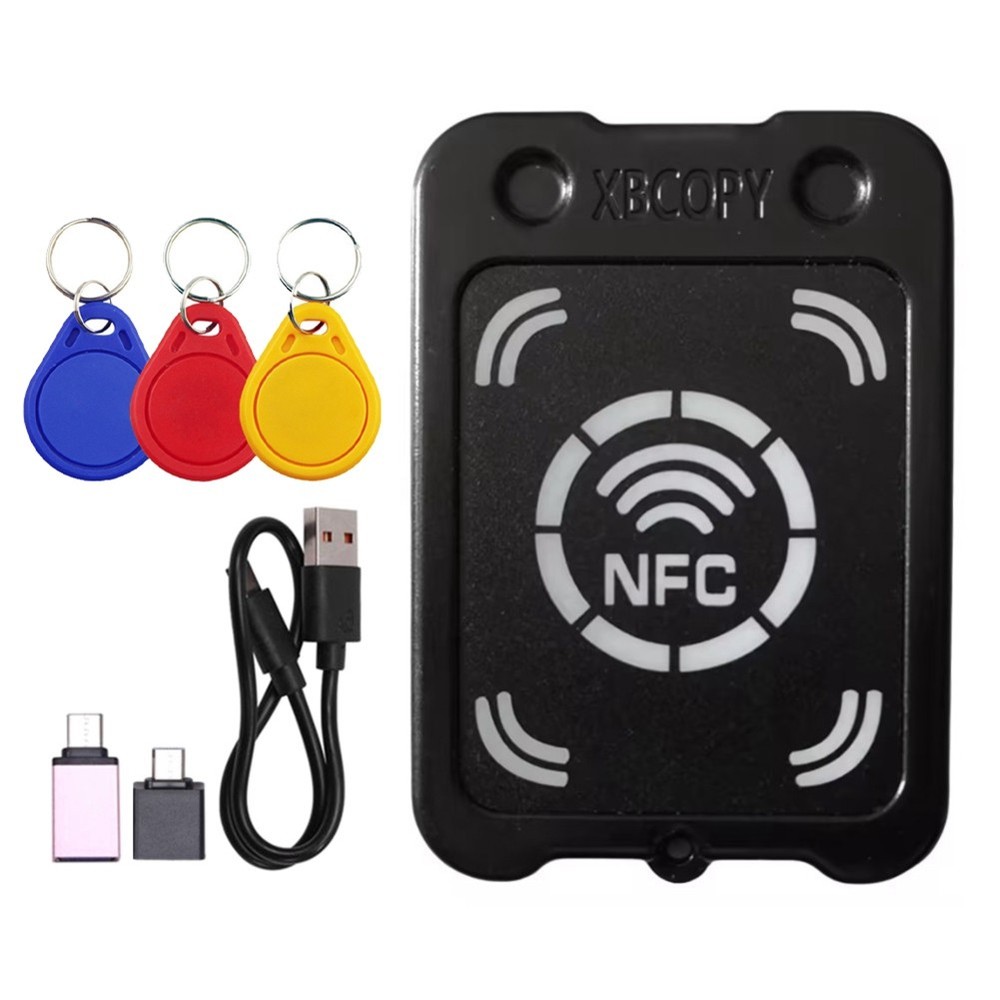 RFID  Chip Card Reader Copier+3xCUID Keychain NFC Encryption Key Reader IC1510