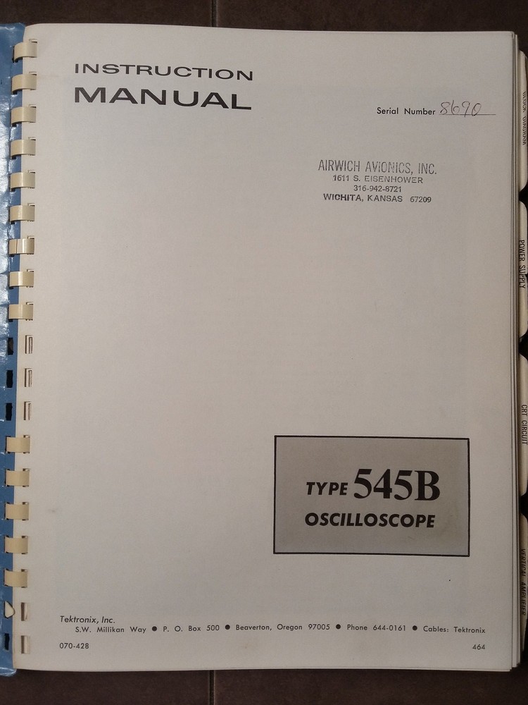 Tektronics 545B Instruction & Maintenance Manual