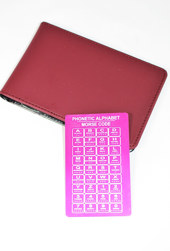 Phonetic Alphabet International Morse Code Metal Wallet Card v2
