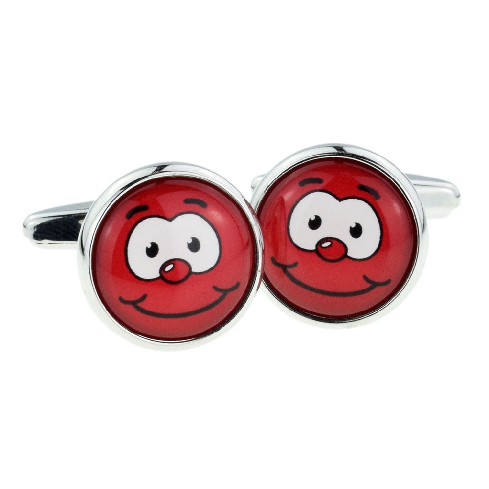 Red Funny Face Design Cufflinks Presented in a Box X2BOC137