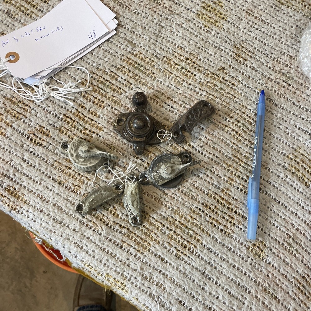 Three Antique Cast-Iron Window Latch Locks