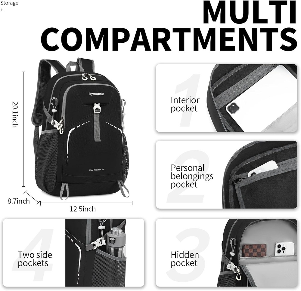 35L Lightweight Packable Backpack – Durable Foldable Daypack for Travel, Hiki...