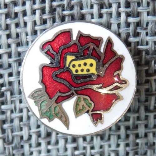 Antique VtgEnamel Button Aprx: 5/8"  #917-D