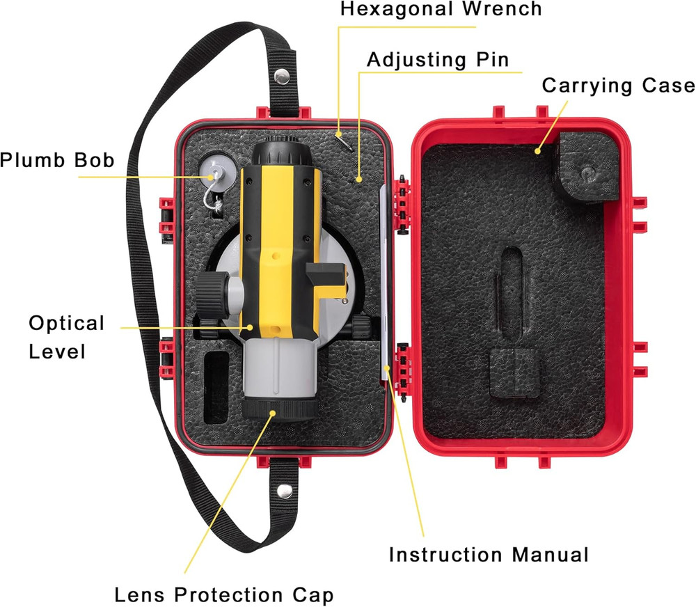 Precision Self-Leveling Optical Level Kit with 32X Lens & Tripod