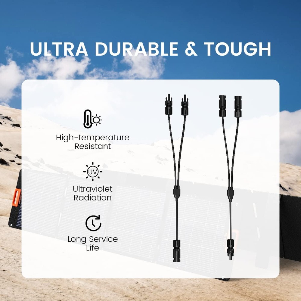 Solar Parallel Charging Cable 1-to-2 Y Branch Parallel Wire Plug Tool Kit for...