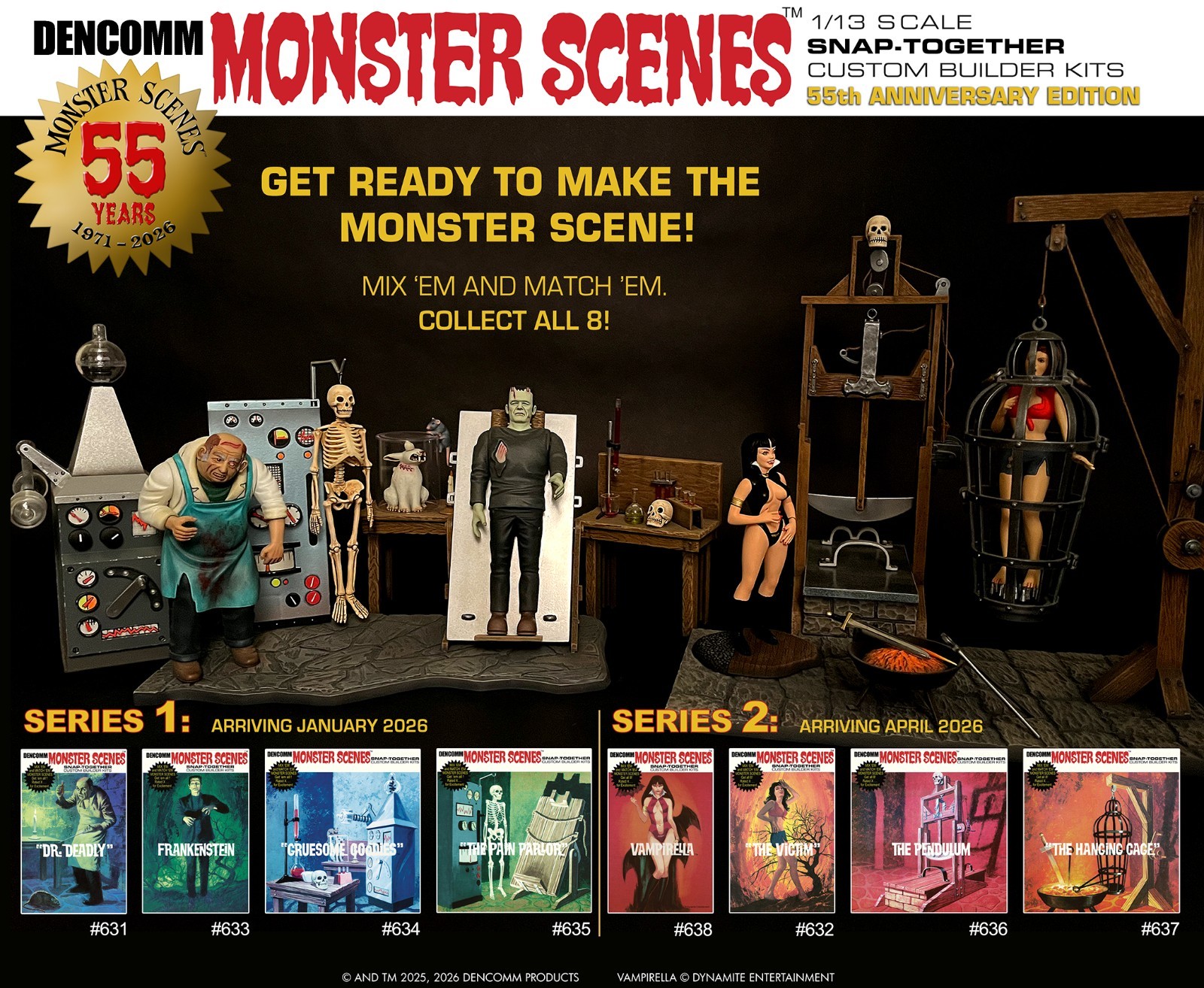 DENCOMM Monster Scenes "Frankenstein" Limited Edition 1:13 Scale Model Kit 633