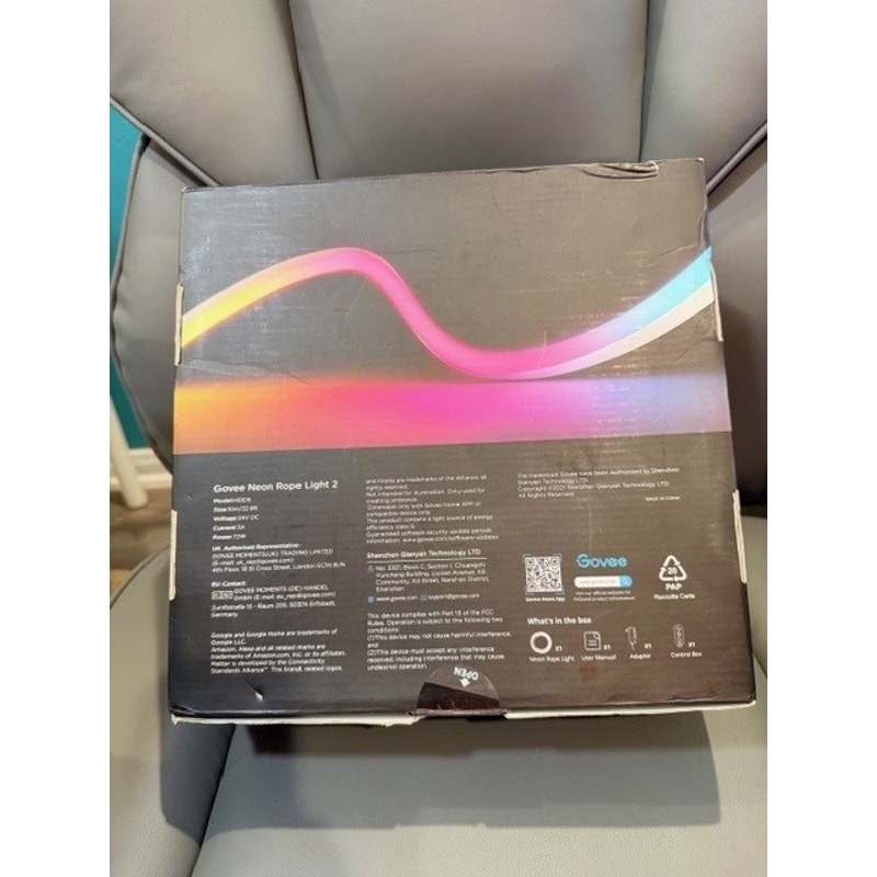 Govee Neon Rope Light 2 32.8ft Smart LED RGBIC Strip Alexa Google Wall Lights