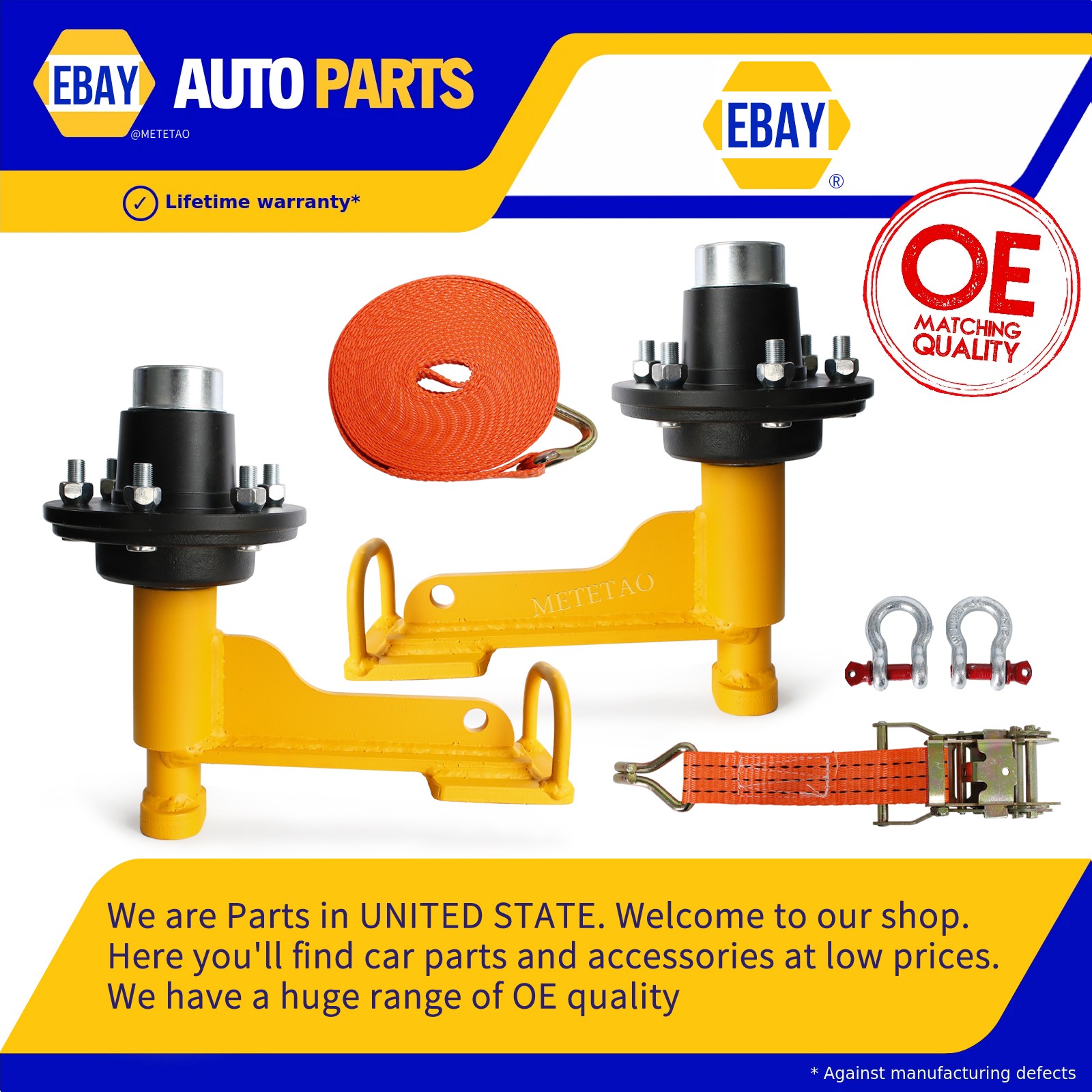 2Pack Shipping Container Wheels 6-Lug Wheels Kit, Shipping Container Accessories