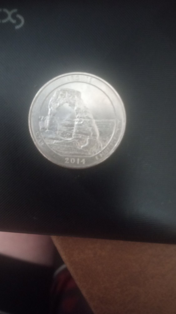 2014 P Utah Arches Quarter Double Strike Ring Mint ERROR Through Writing Rare!!