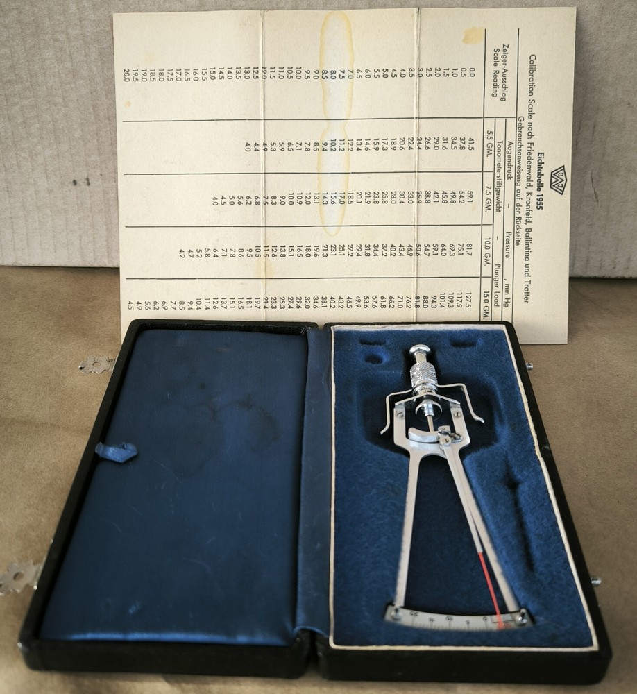 Vintage n.Prof. Schioetz Tonometer With Original Case