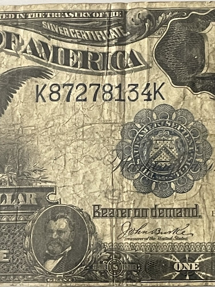 Large Bill 1899 Silver Certificate One Dollar Black Eagle