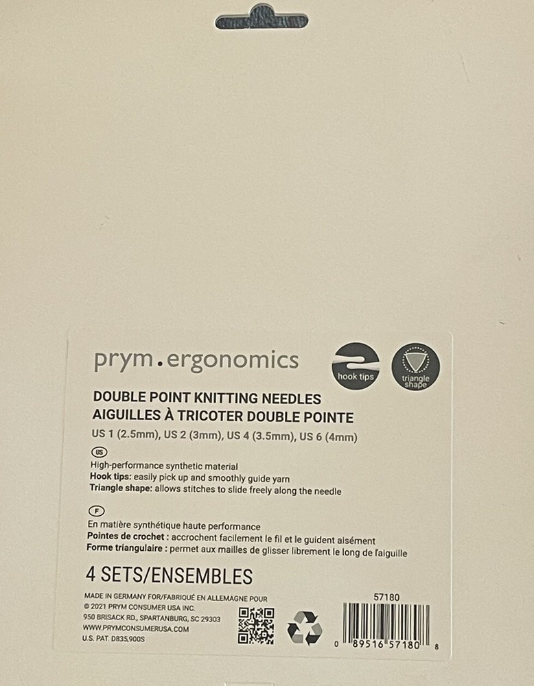 Prym Ergonomics Double Point Knitting Needles 4 Sets 1 2 4 6
