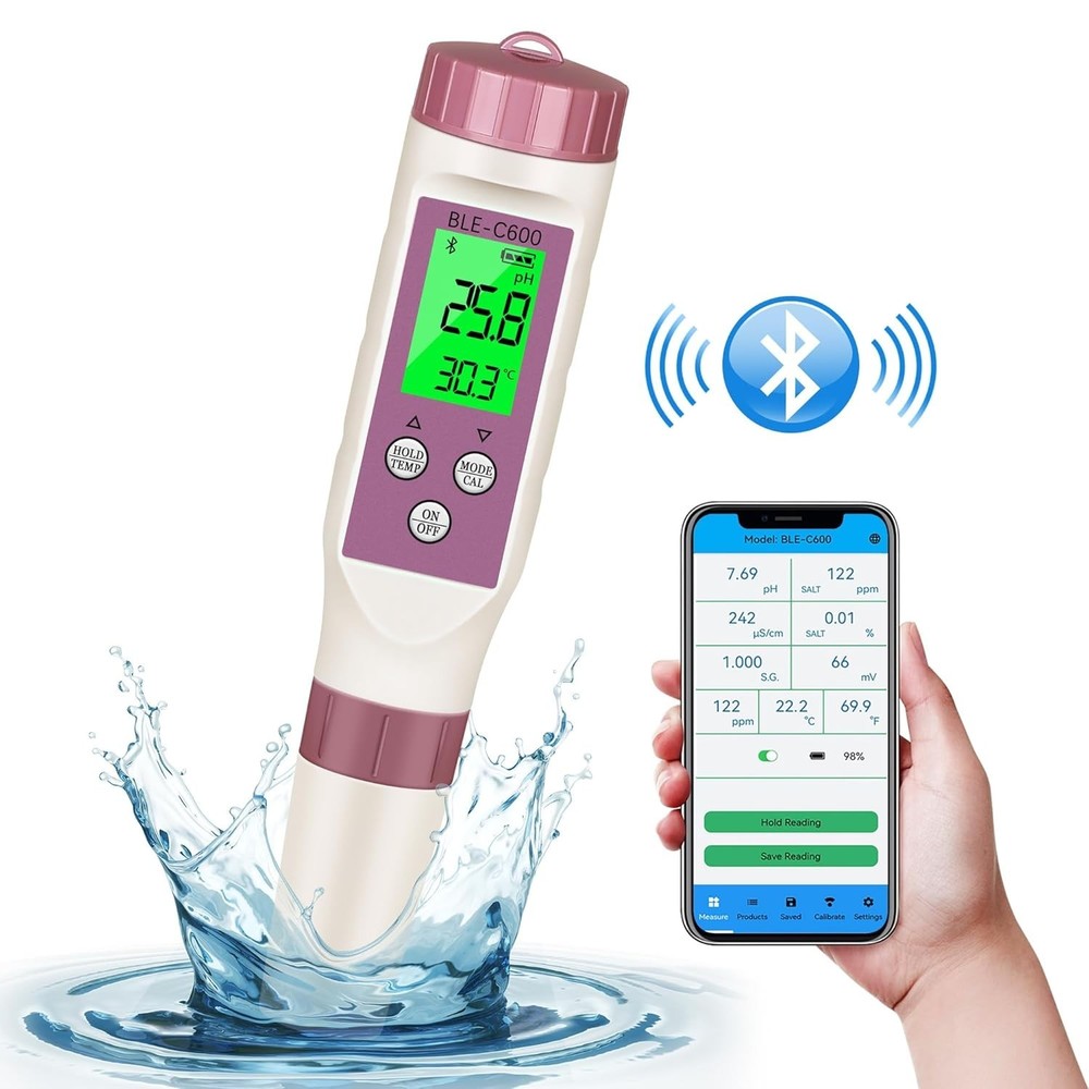 Multi-Function Water Tester with Bluetooth for pH, TDS, and Temperature Analysis