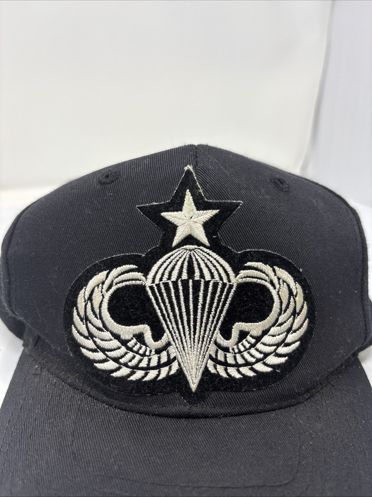 Master Paratrooper Wings Logo Patch Black Baseball Cap Baseball Hat