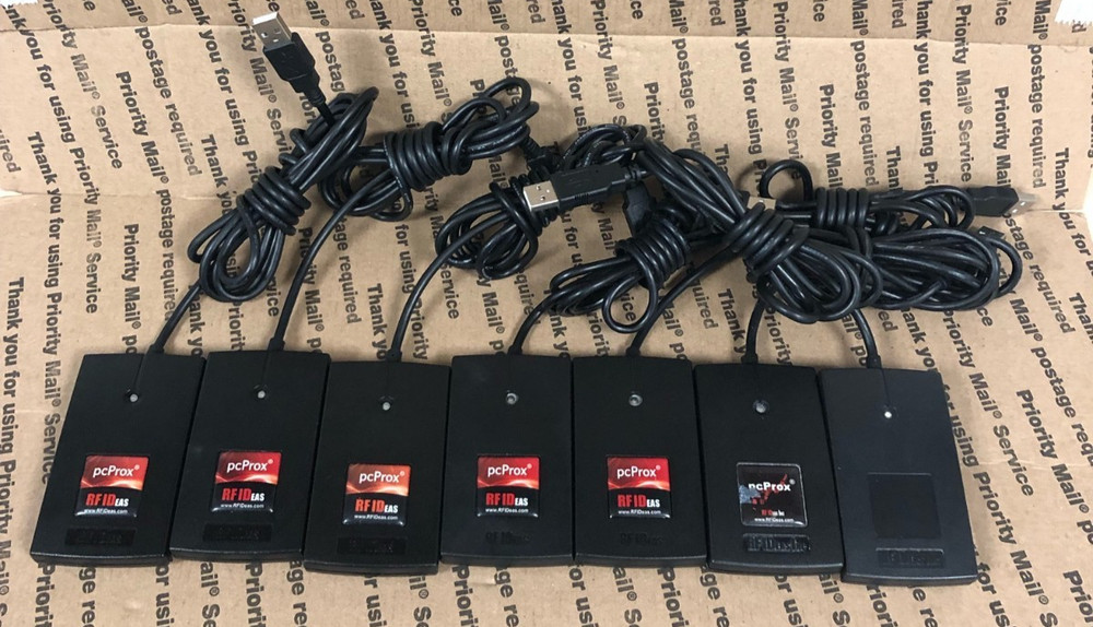 (LOT OF 7) PC PROX - RFID EAS - USB READER (UNKNOWN MODELS) 👍TESTED