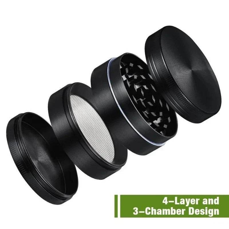 4 Layer 40 mm LARGE Portable Zinc Alloy Grinder Herb & Spice Tobacco Grinder